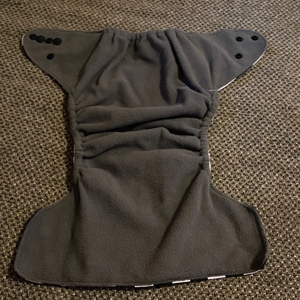 Striped Black and White Kids Diaper Cover